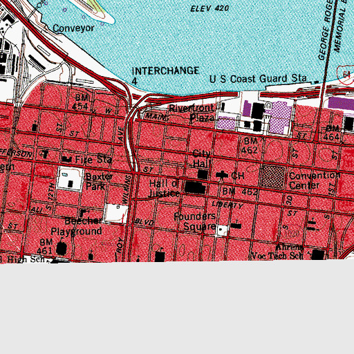 Topographic Map of Jefferson County Youth Center Alternative School, KY
