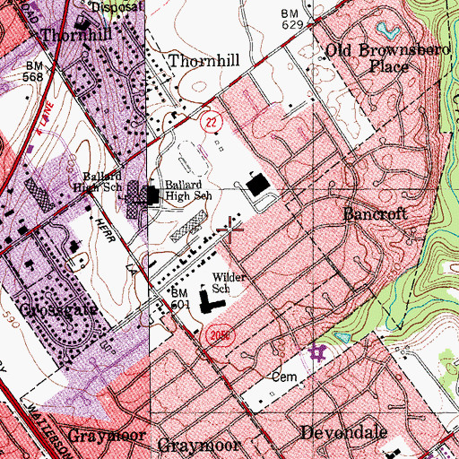 Topographic Map of Kammerer Middle School, KY