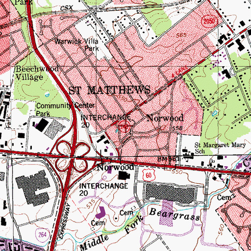 Topographic Map of Kentucky Health Care Training Institute, KY