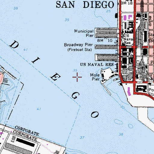 Topographic Map of Mole Pier, CA