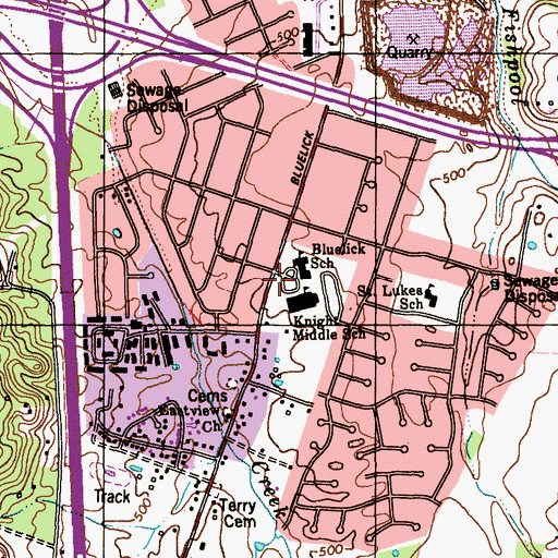Topographic Map of Knight Middle School, KY