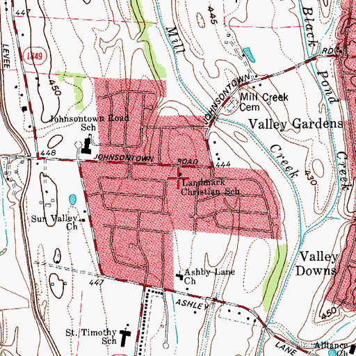 Topographic Map of Landmark Christian Academy, KY