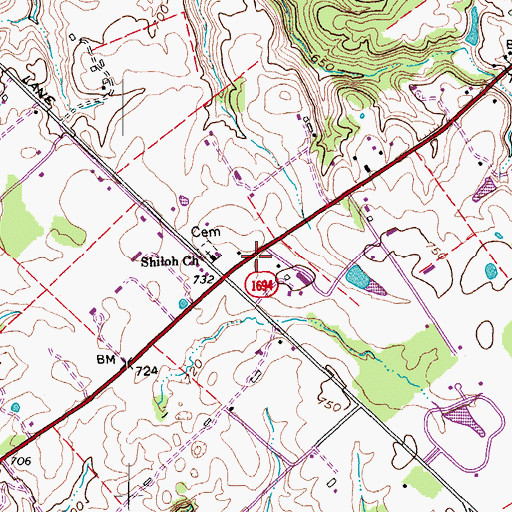 Topographic Map of Liberty Elementary School, KY