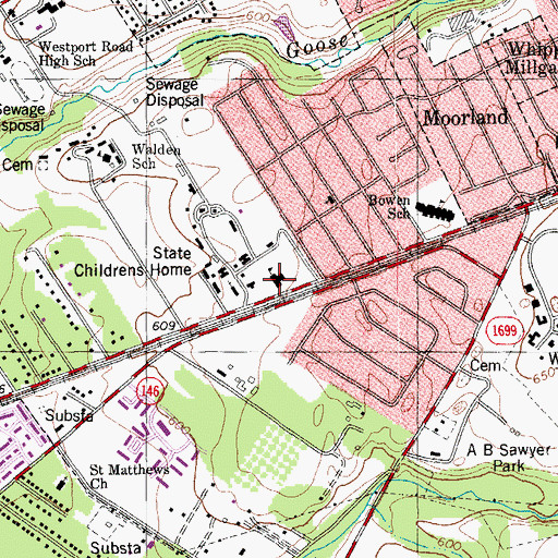 Topographic Map of Louisville Day Treatment Center Alternative School, KY