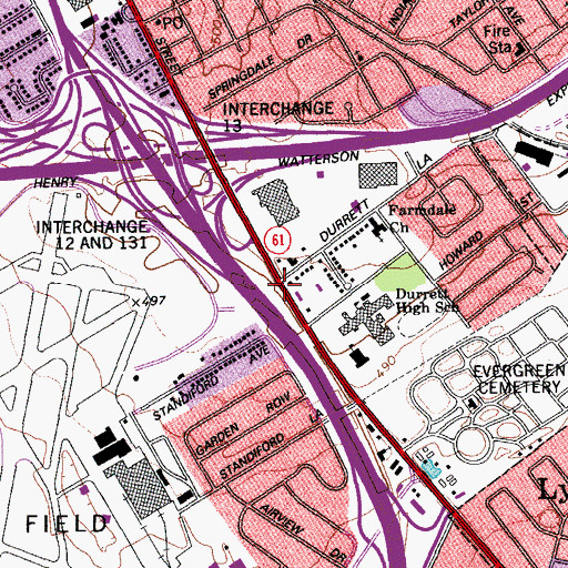 Topographic Map of Louisville Male High School, KY