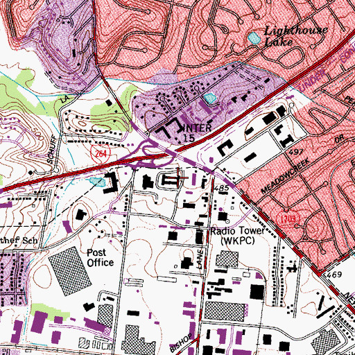 Topographic Map of Louisville Technical Institute, KY