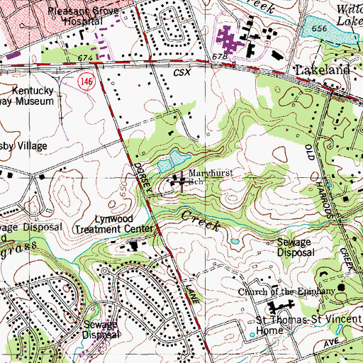 Topographic Map of Maryhurst Alternative School, KY