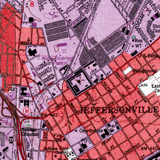 Topographic Map of Ottawa University Indiana Campus, IN