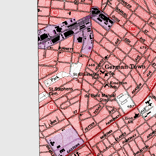 Topographic Map of Shelby Elementary School, KY