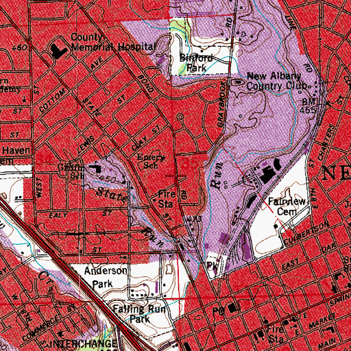 Topographic Map of The Childrens Academy of New Albany, IN