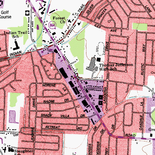 Topographic Map of Thomas Jefferson Middle School, KY