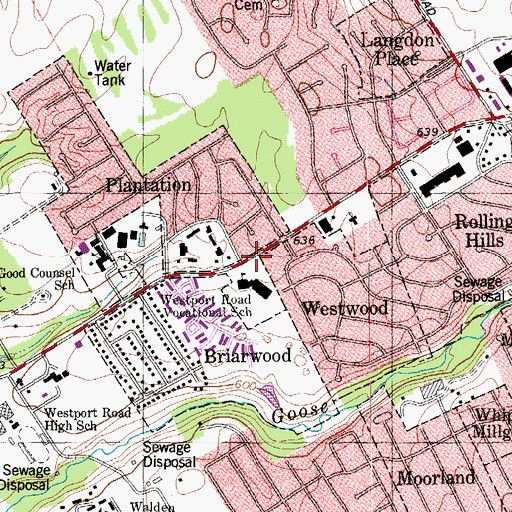 Topographic Map of Westport Alternative High School, KY