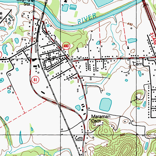 Topographic Map of Zoneton Middle School, KY