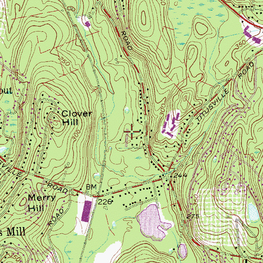 Topographic Map of Feller Mobile Home Park, NY