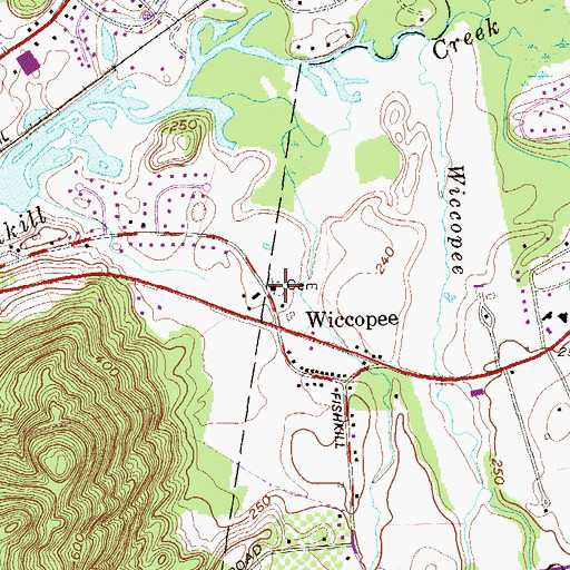 Topographic Map of Wiccopee Community Church Cemetery, NY