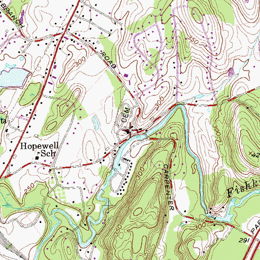 Topographic Map of Hopewell Reformed Church, NY