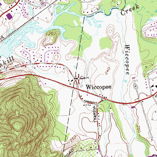 Topographic Map of Wiccopee Community United Methodist Church, NY