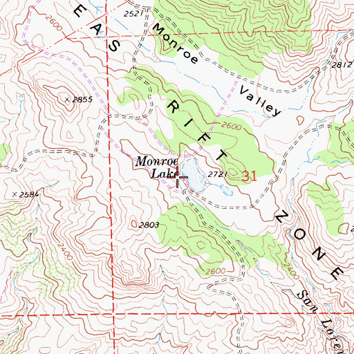 Topographic Map of Monroe Lake, CA