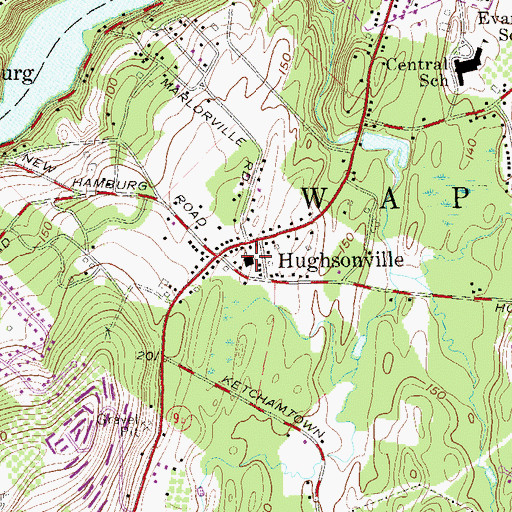 Topographic Map of Hughsonville Presbyterian Church, NY