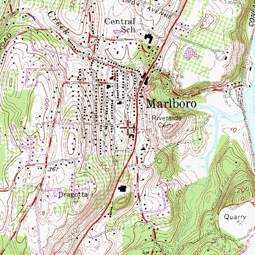 Topographic Map of Saint Mary's Church, NY
