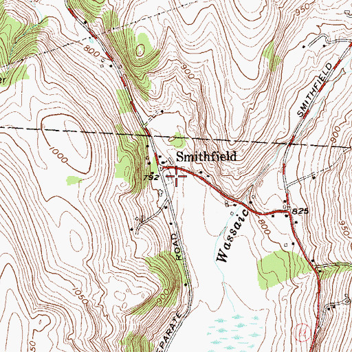 Topographic Map of Smithfield Burying Grounds, NY
