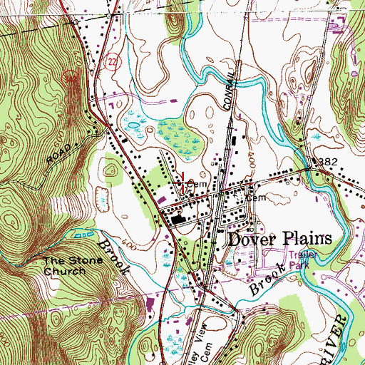 Topographic Map of Saint James Episcopal Church, NY