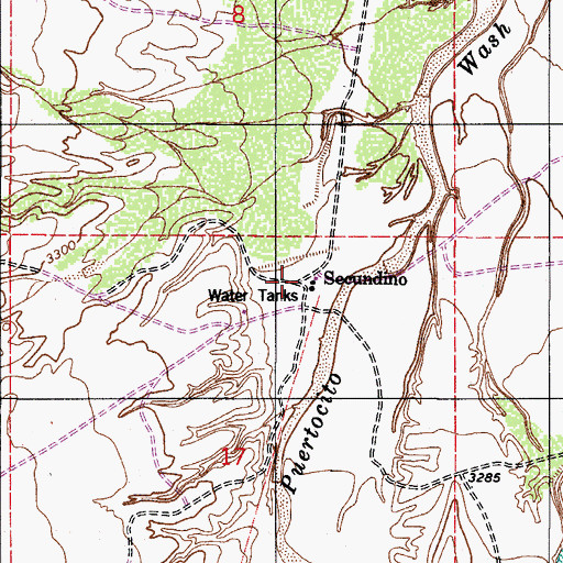 Topographic Map of Secundino, AZ