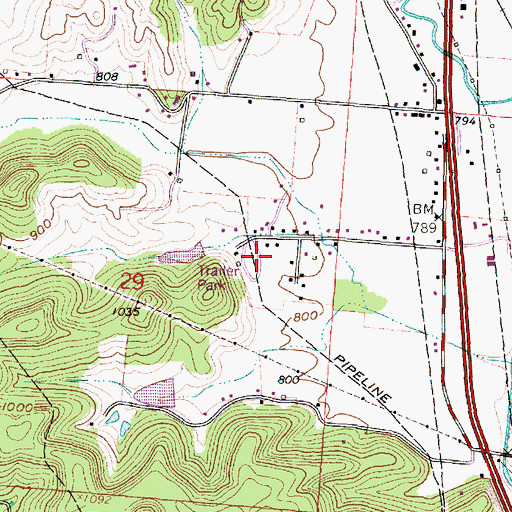 Topographic Map of Brookdale Mobile Home Park, OH