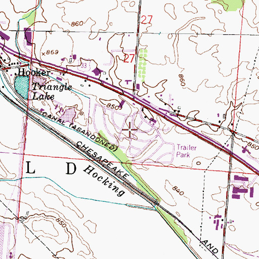 Topographic Map of Colonial Estates, OH