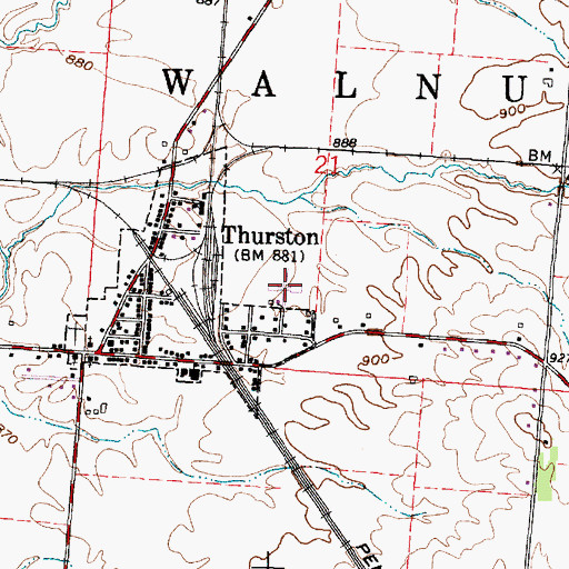Topographic Map of Kellers Court, OH