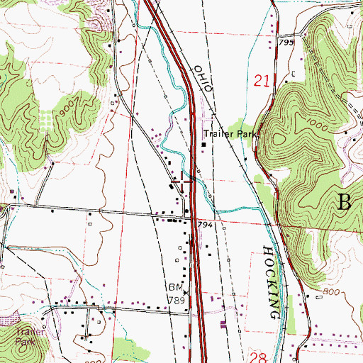 Topographic Map of Rest-over Trailer Park, OH