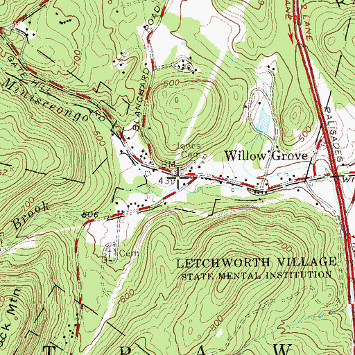Topographic Map of Fountain Head Mobile Home Park, NY