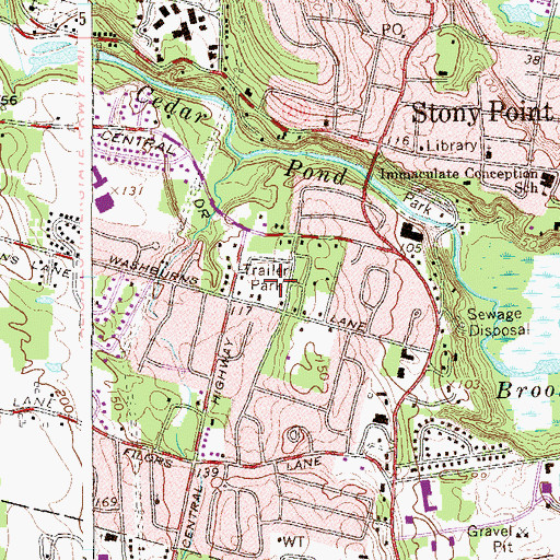 Topographic Map of Mountain View Mobile Home Park, NY