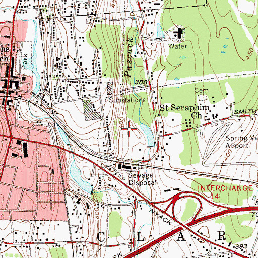 Topographic Map of Spring Valley Village, NY