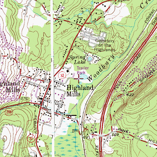 Topographic Map of Lakeside Mobile Home Park, NY