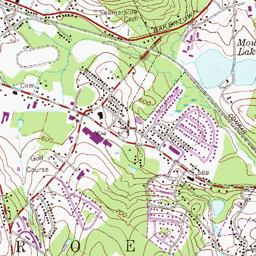 Topographic Map of Hillside Plaza, NY