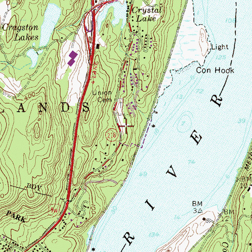 Topographic Map of Westpoint Mobile Home Park, NY
