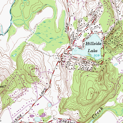 Topographic Map of Hillside Lake Fire Company Number 3, NY
