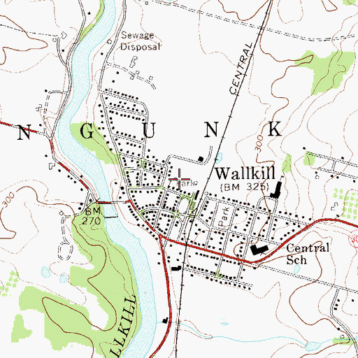 Topographic Map of Wallkill Reformed Church, NY
