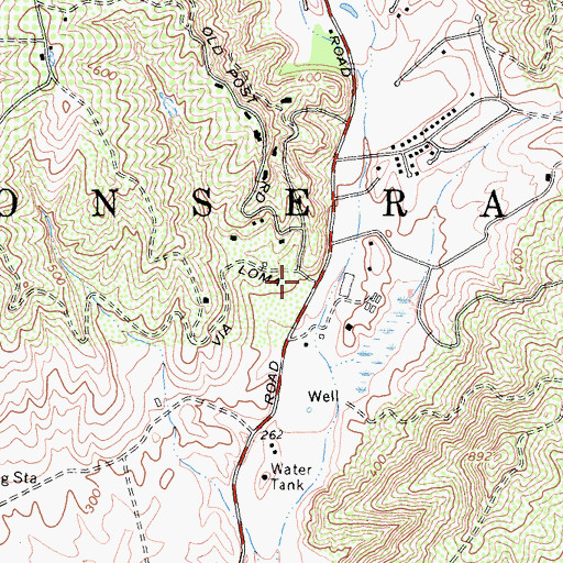 Topographic Map of Monserate, CA