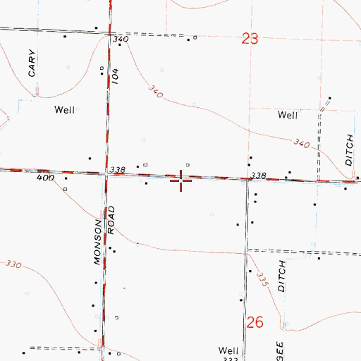 Topographic Map of Monson Ditch, CA