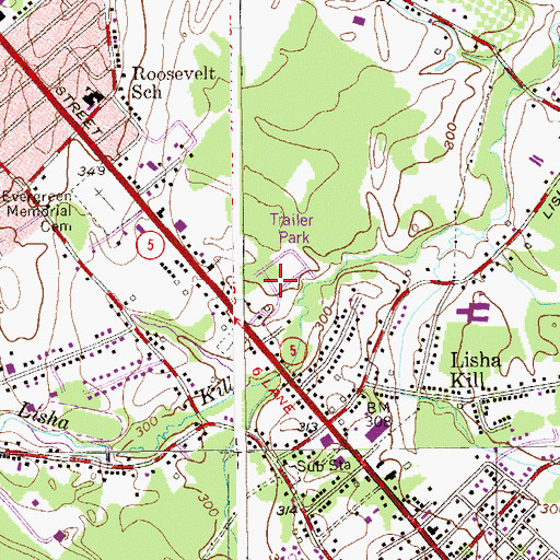Topographic Map of Central Square Mobile Home Park, NY