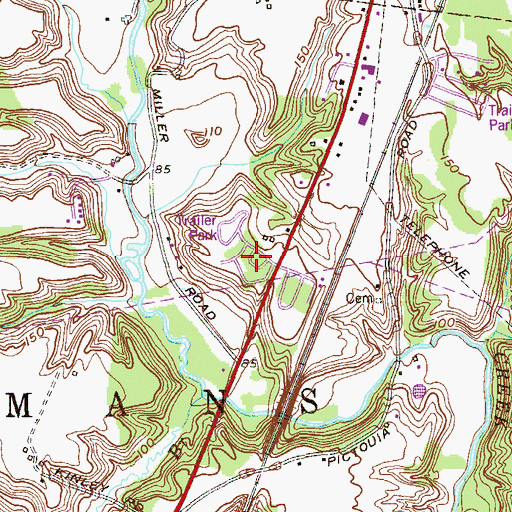 Topographic Map of Pine Ridge Estates, NY