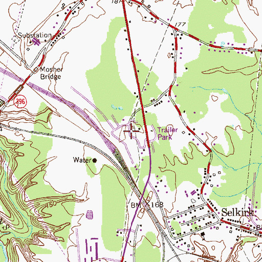 Topographic Map of Breckenridge Mobile Home Park, NY