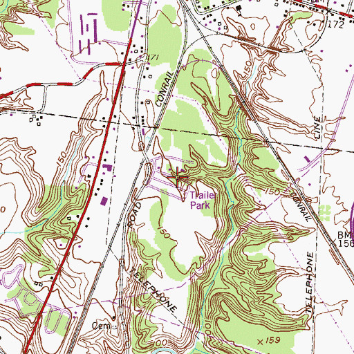 Topographic Map of Meilaks Mobile Home Court, NY