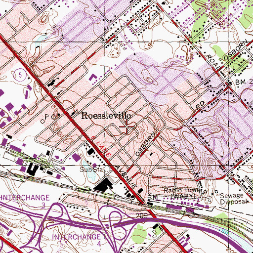 Topographic Map of Norton Street Mobile Home Park, NY
