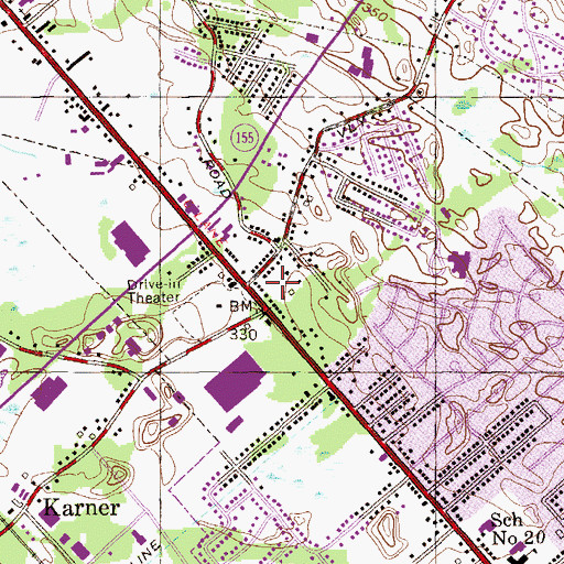Topographic Map of Wackmans Mobile Home Park, NY