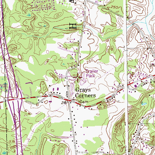 Topographic Map of Springbrook Mobile Home Park, NY