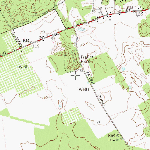 Topographic Map of Thurms Mobile Homes, NY