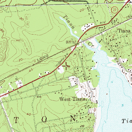Topographic Map of Hampton Bays Mobile Home Park, NY